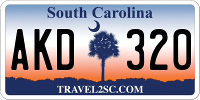 SC license plate AKD320