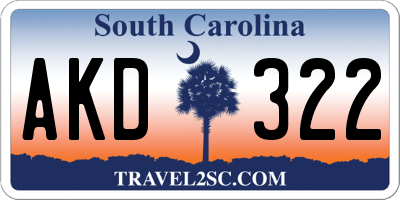 SC license plate AKD322