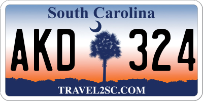 SC license plate AKD324