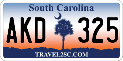 SC license plate AKD325