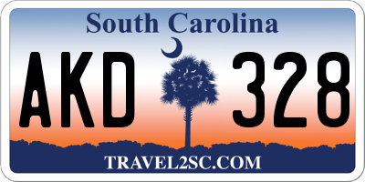 SC license plate AKD328