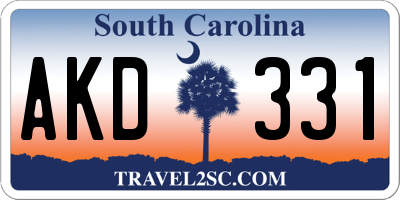 SC license plate AKD331