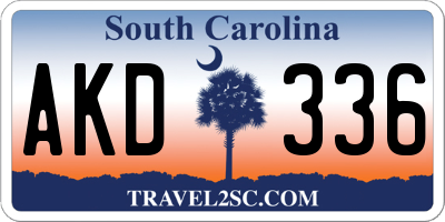 SC license plate AKD336