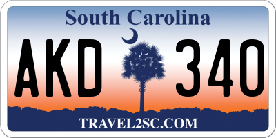 SC license plate AKD340