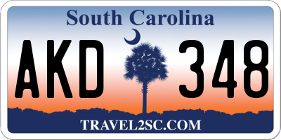 SC license plate AKD348
