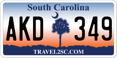 SC license plate AKD349