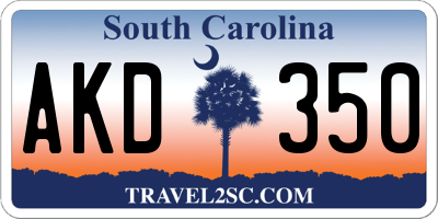 SC license plate AKD350
