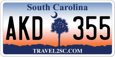SC license plate AKD355