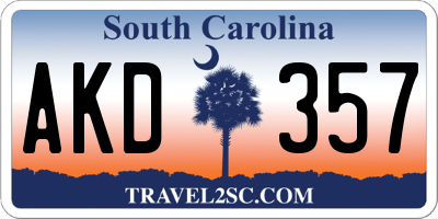 SC license plate AKD357