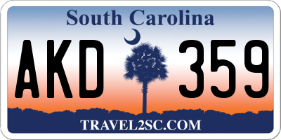 SC license plate AKD359