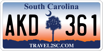 SC license plate AKD361