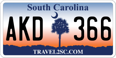 SC license plate AKD366