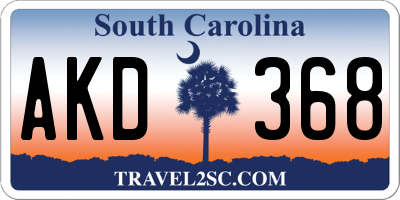 SC license plate AKD368