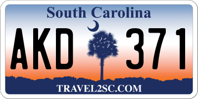 SC license plate AKD371