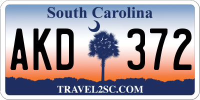 SC license plate AKD372