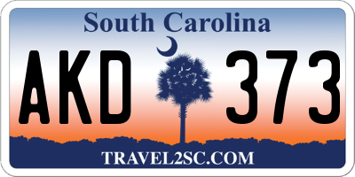 SC license plate AKD373