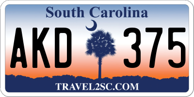 SC license plate AKD375