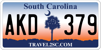 SC license plate AKD379