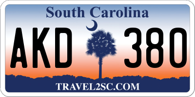 SC license plate AKD380