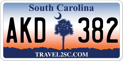 SC license plate AKD382