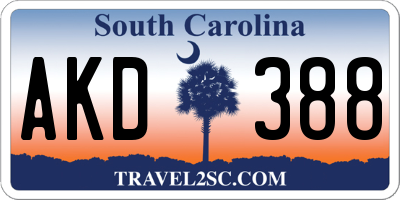 SC license plate AKD388