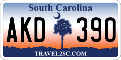 SC license plate AKD390