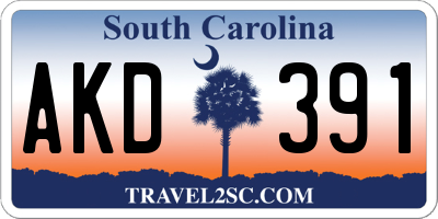SC license plate AKD391