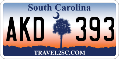 SC license plate AKD393