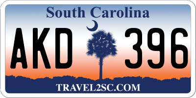 SC license plate AKD396