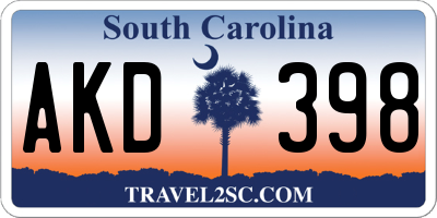 SC license plate AKD398