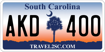 SC license plate AKD400
