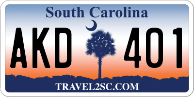 SC license plate AKD401