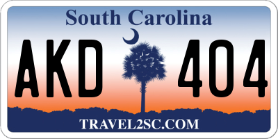 SC license plate AKD404