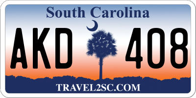 SC license plate AKD408