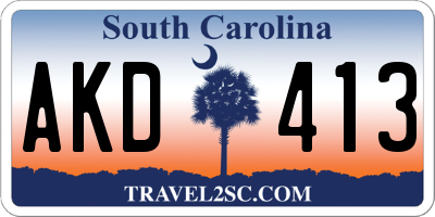 SC license plate AKD413