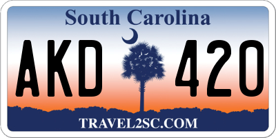 SC license plate AKD420