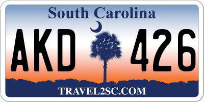 SC license plate AKD426