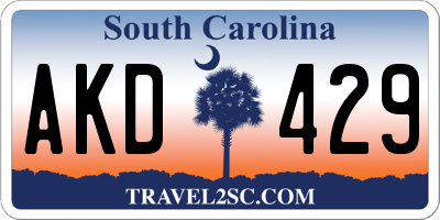 SC license plate AKD429