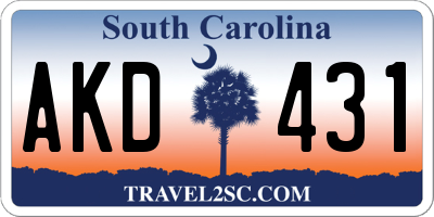 SC license plate AKD431