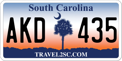 SC license plate AKD435