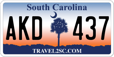 SC license plate AKD437