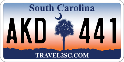 SC license plate AKD441