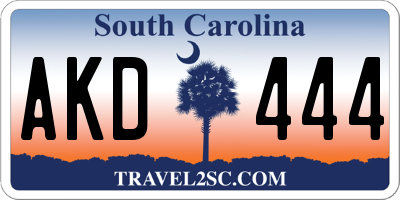 SC license plate AKD444