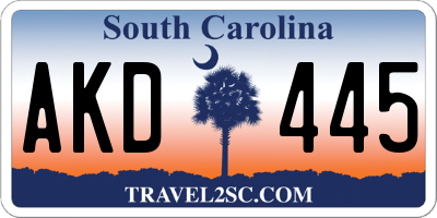 SC license plate AKD445