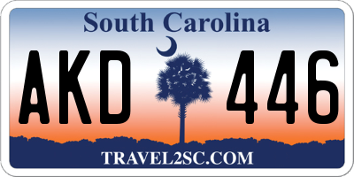 SC license plate AKD446