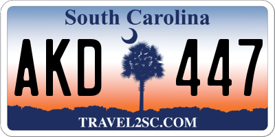 SC license plate AKD447