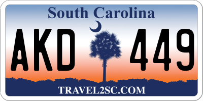 SC license plate AKD449