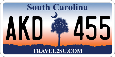 SC license plate AKD455