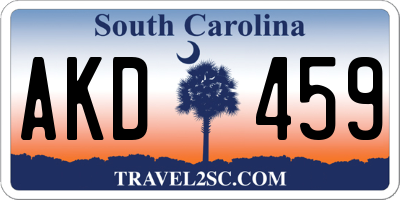 SC license plate AKD459