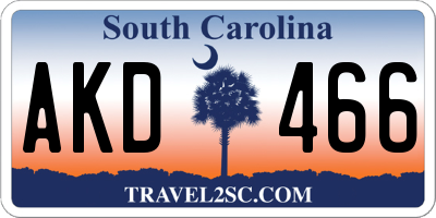SC license plate AKD466